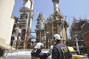 Inspectors at an oil refinery