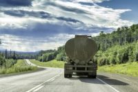 Truck trailer hazardous material road
