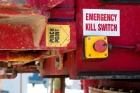 emergency kill switch and pinch point labels