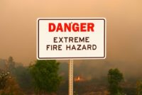 Wildfire danger warning sign