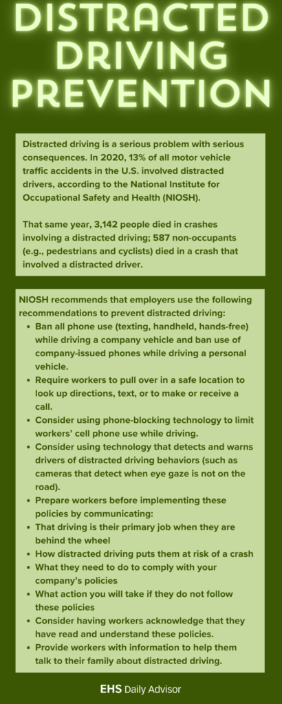 Infographic Distracted Driving Prevention Ehs Daily Advisor 5515